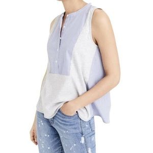 J Crew Mixed Media Henley Top | NWOT, Size M